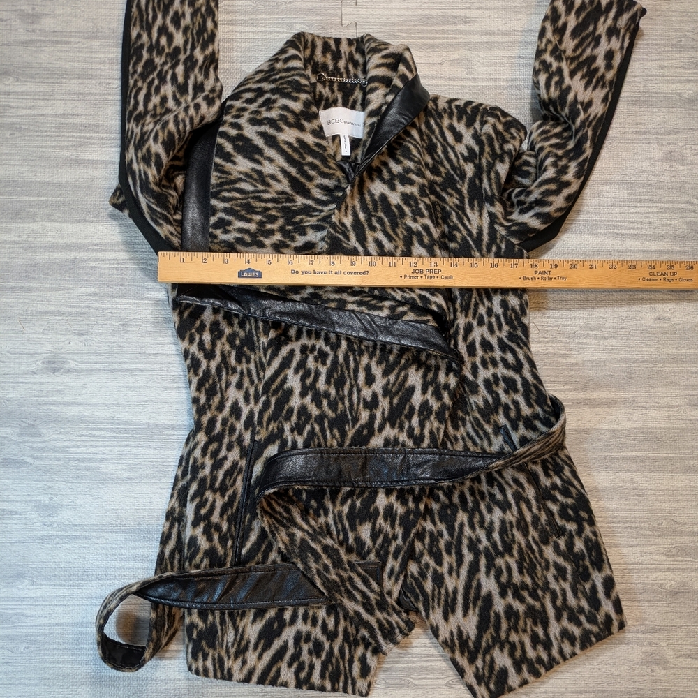 BCBGeneration Animal Print Wool Blend Jacket/Coat, Semi-Wrap, Winter,‎ Warm Sz S - Picture 10 of 15